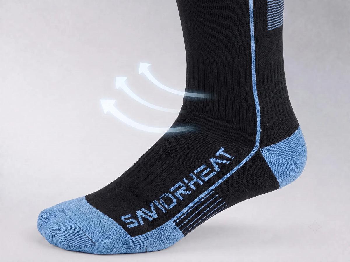 Confort respirant – chaussettes de ski chauffantes avec soutien plantaire Savior Heat
