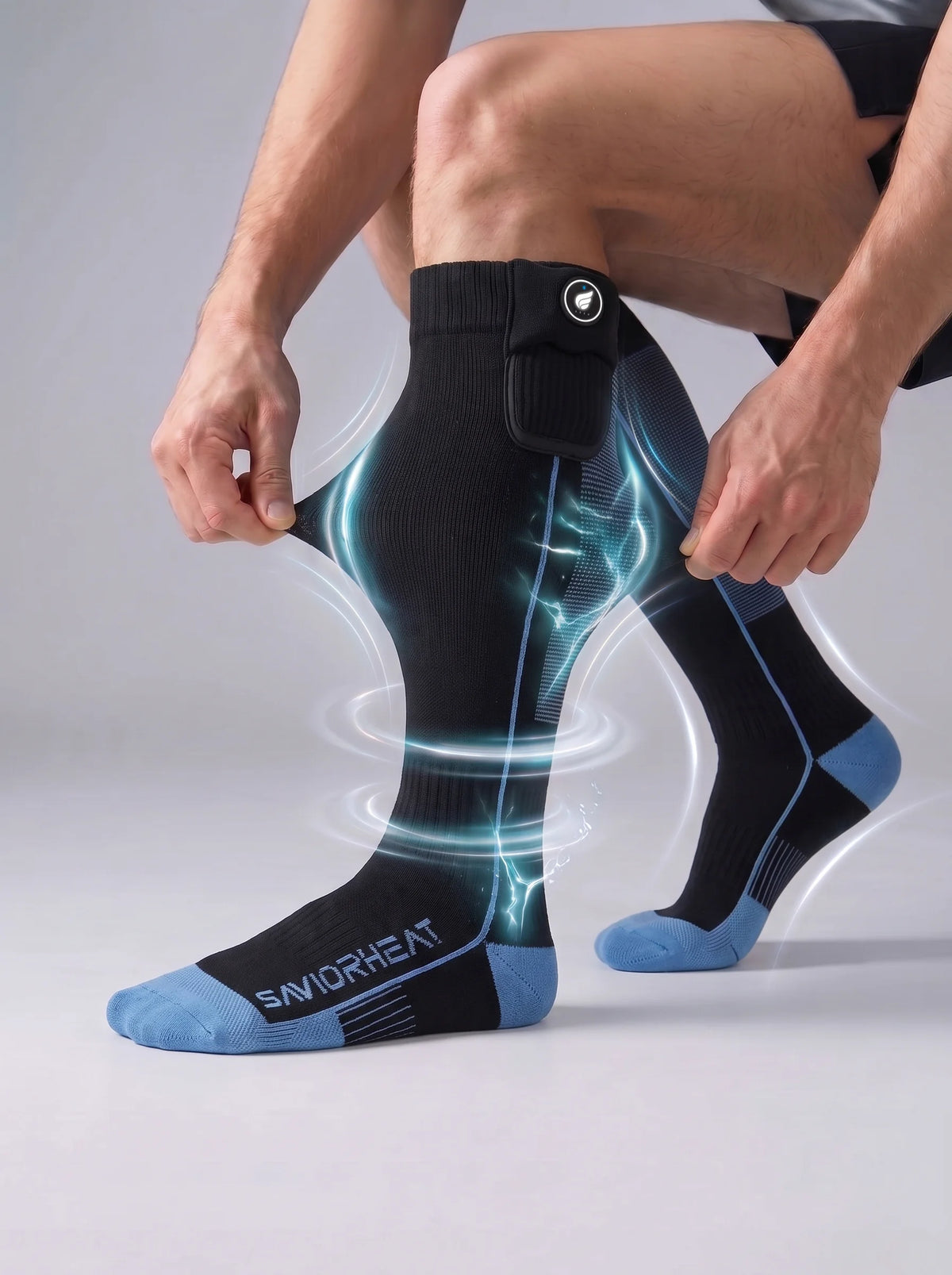 Maintien souple – chaussettes de ski chauffantes avec soutien plantaire Savior Heat