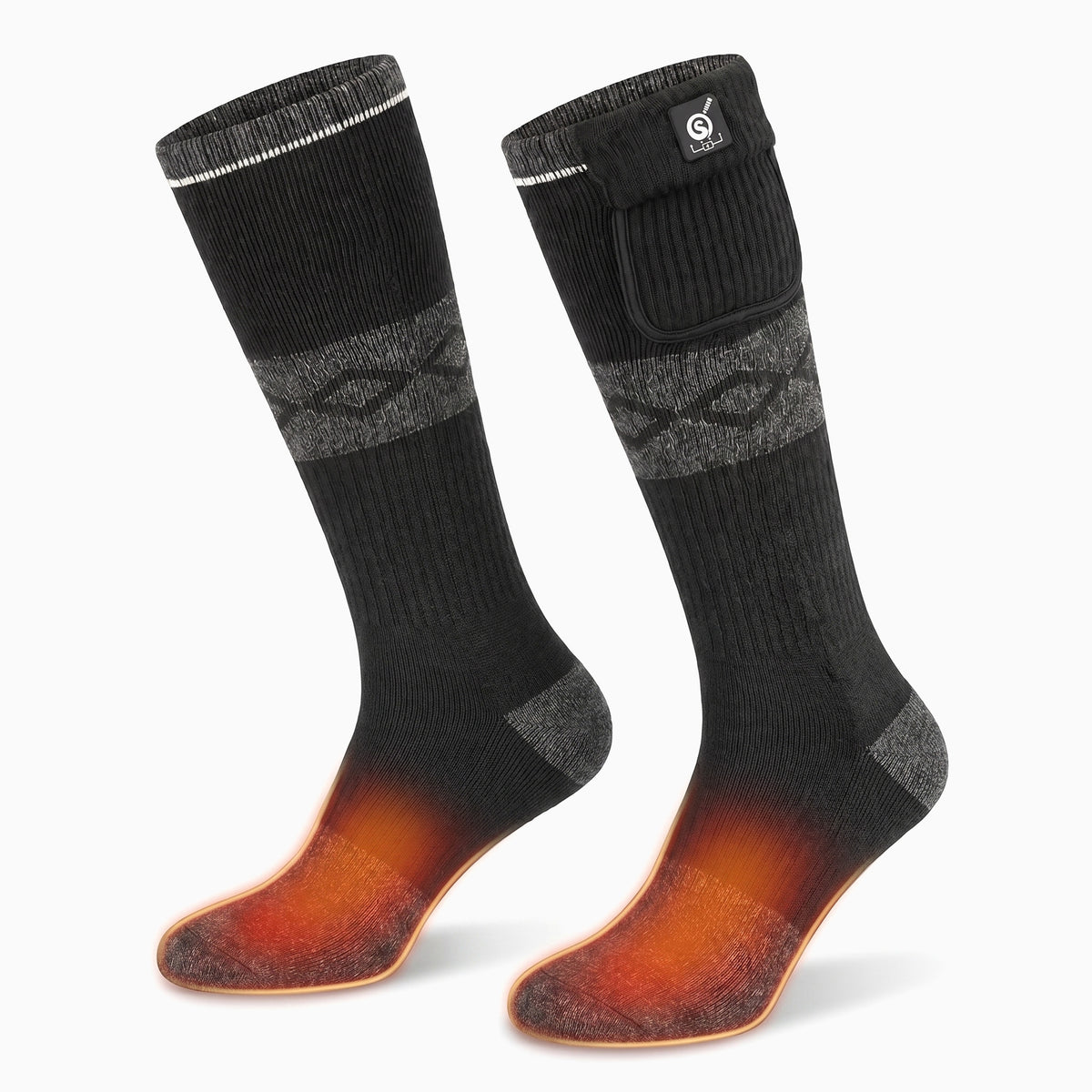 SS05B Chaussettes chauffantes Noir-Gris