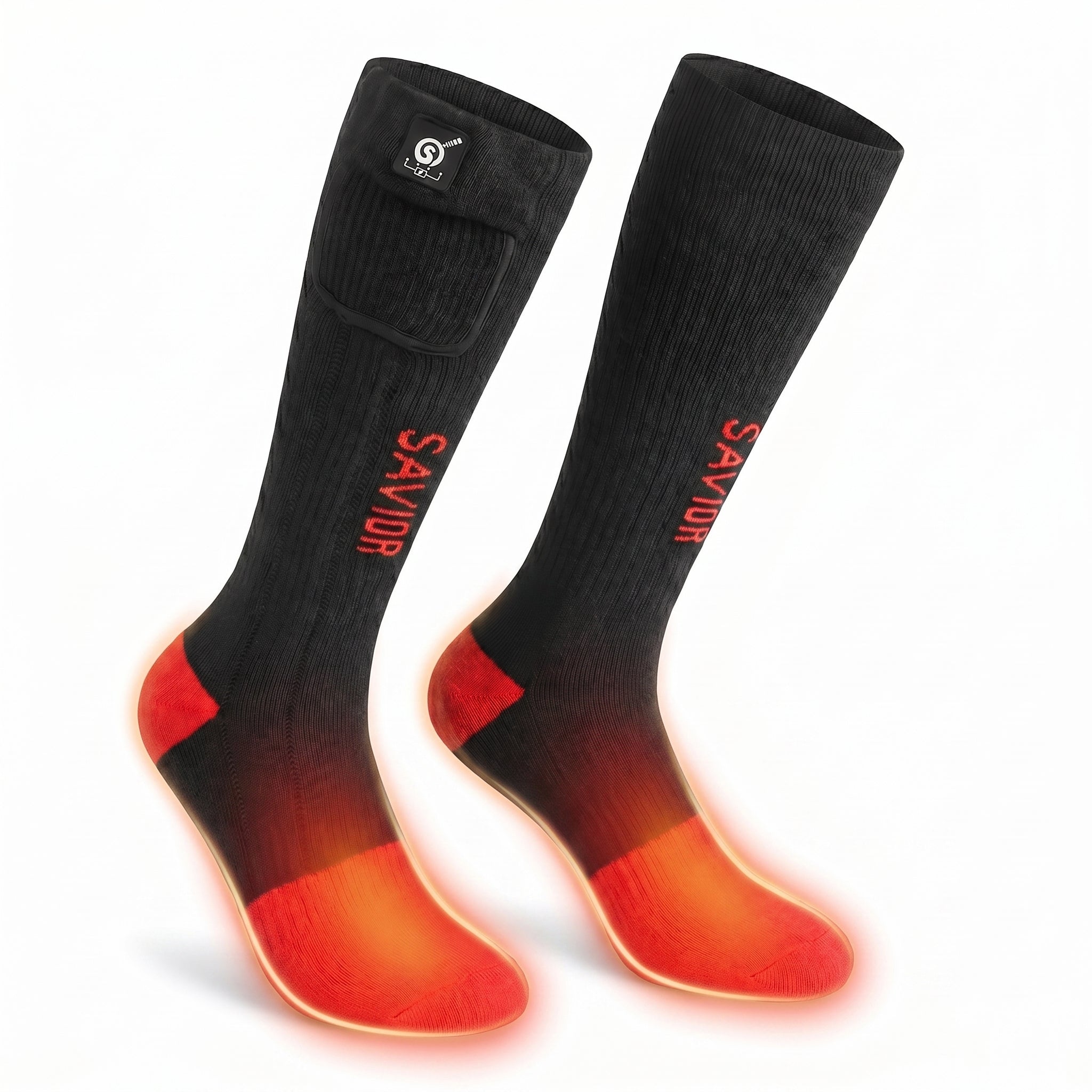 SS06R Chaussettes chauffantes rouge-noir