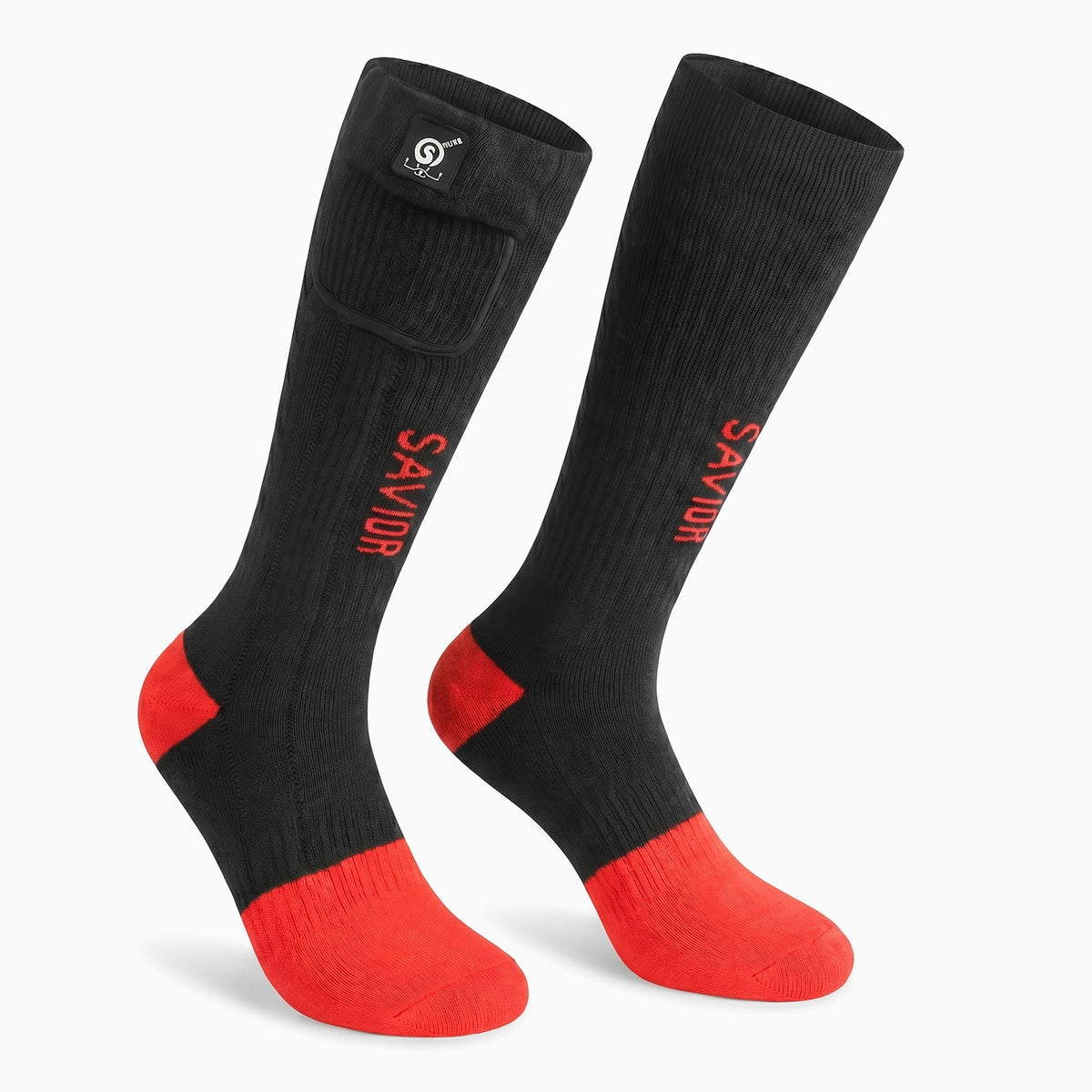 SS06R Chaussettes chauffantes rouge-noir