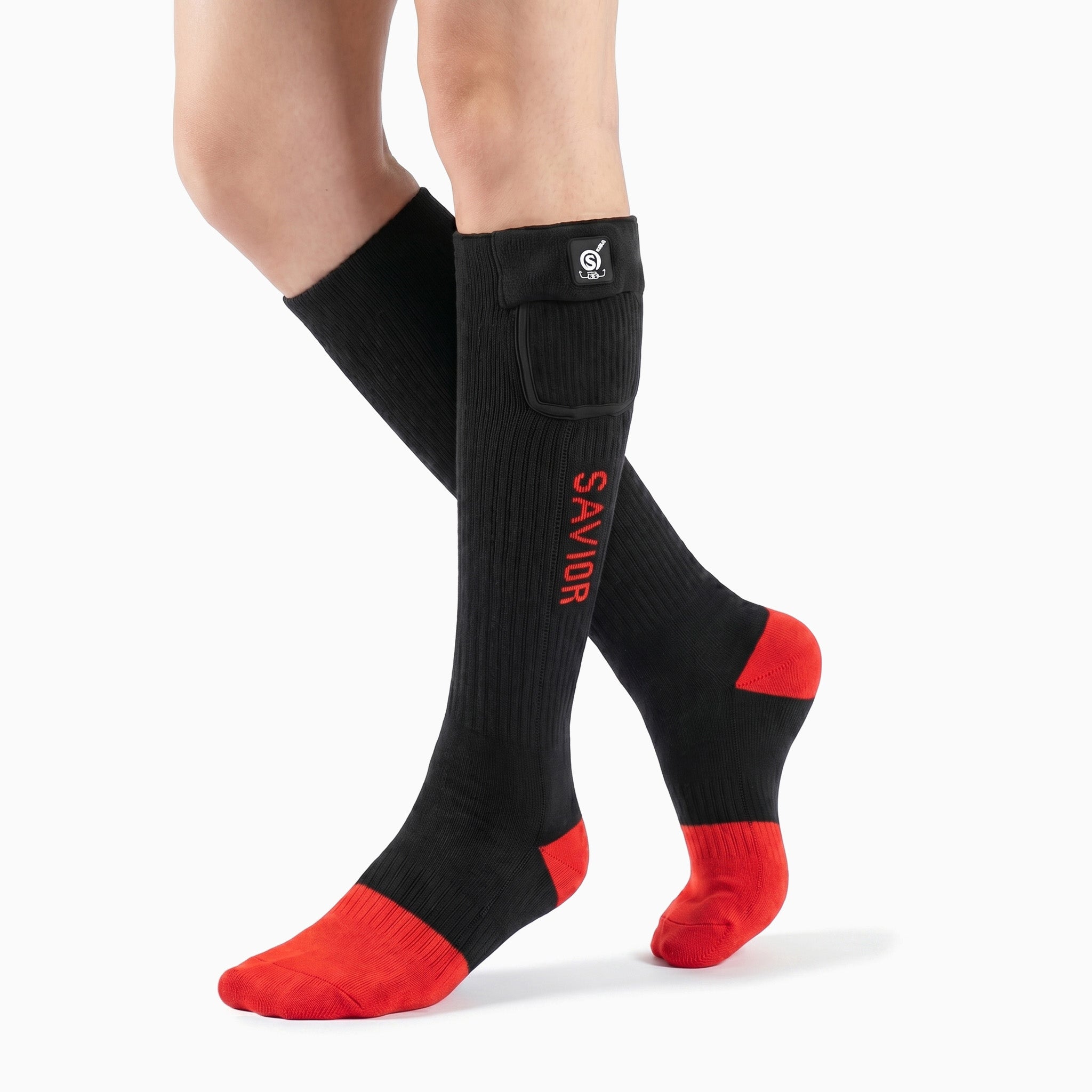SS06R Chaussettes chauffantes rouge-noir