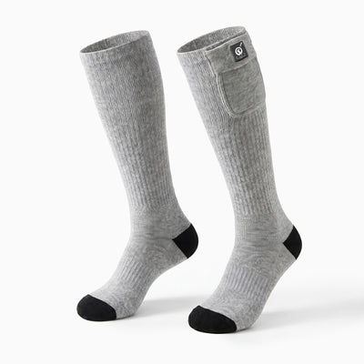 SS01G Chaussettes chauffantes coupe mi-haute gris