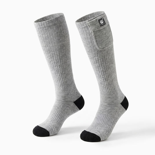 SS01G Chaussettes chauffantes coupe mi-haute gris
