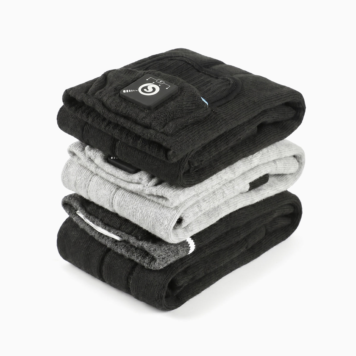 SS01G Chaussettes chauffantes coupe mi-haute gris