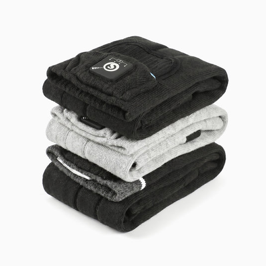 SS01G Gray Mid Cut Heated Socks