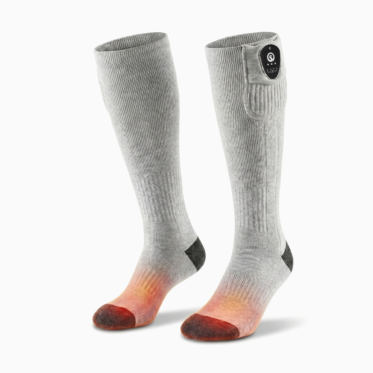 Avec contrôle APP Chaussettes chauffantes Gris/Noir