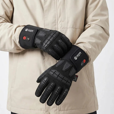 Savior Heat GVFB03 Impact-Protective Heated Work Gloves worn by model
