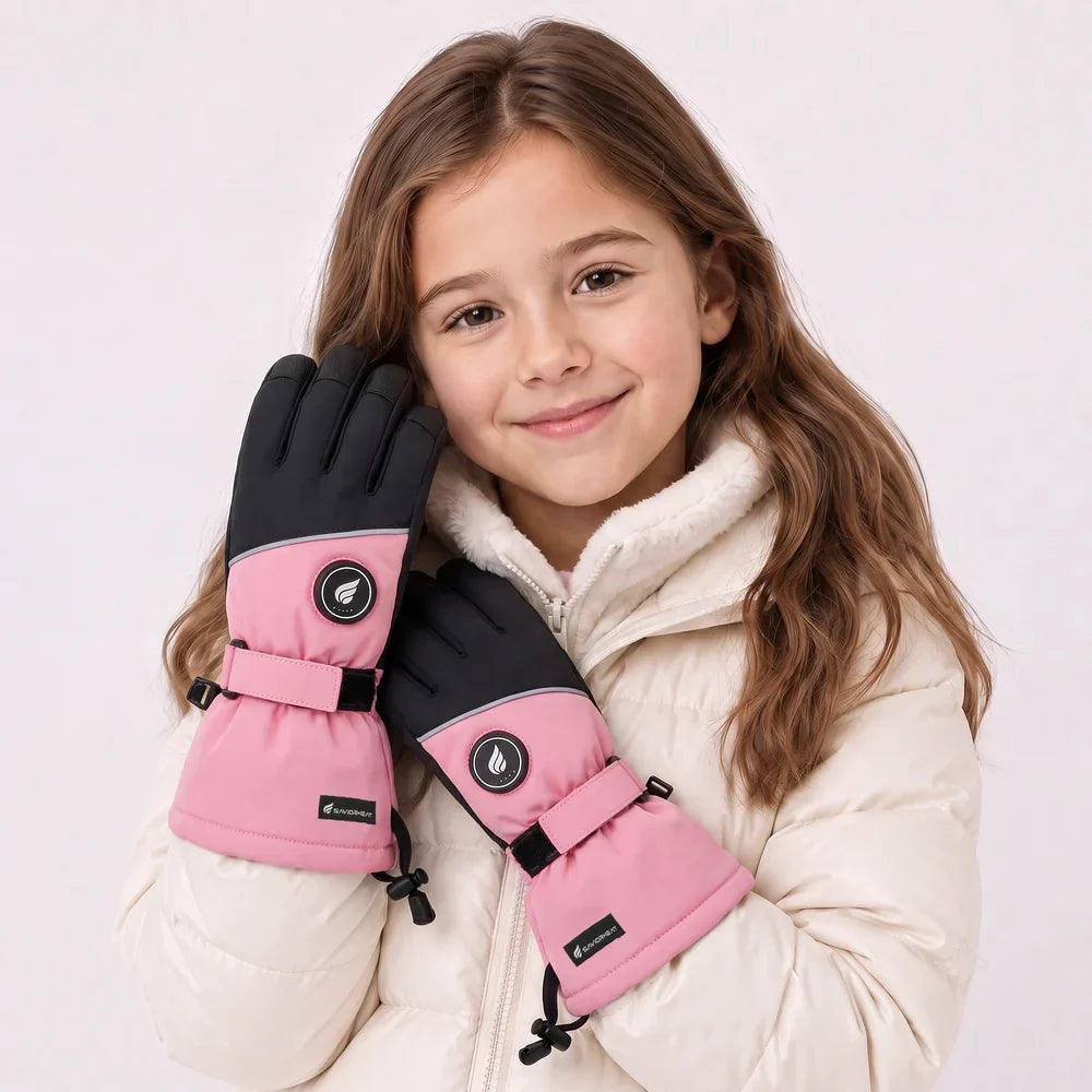 Savior Heat Snow-Ready Lightweight Kids Heated Ski Gloves additional product view