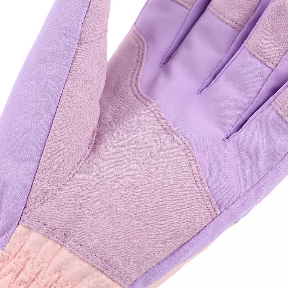 Savior Heat Bear-Print Kids Heated Ski Gloves powered by rechargeable battery