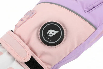 Savior Heat Bear-Print Kids Heated Ski Gloves for skiing and snowboarding