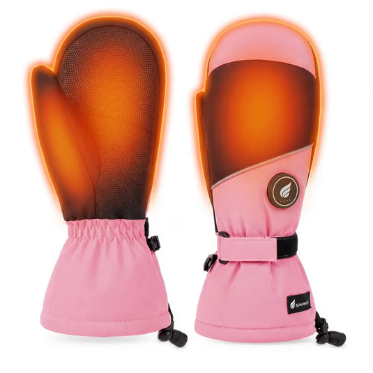 Heating zone coverage on Savior Heat Snow-Ready Lightweight Kids Heated Ski Mittens