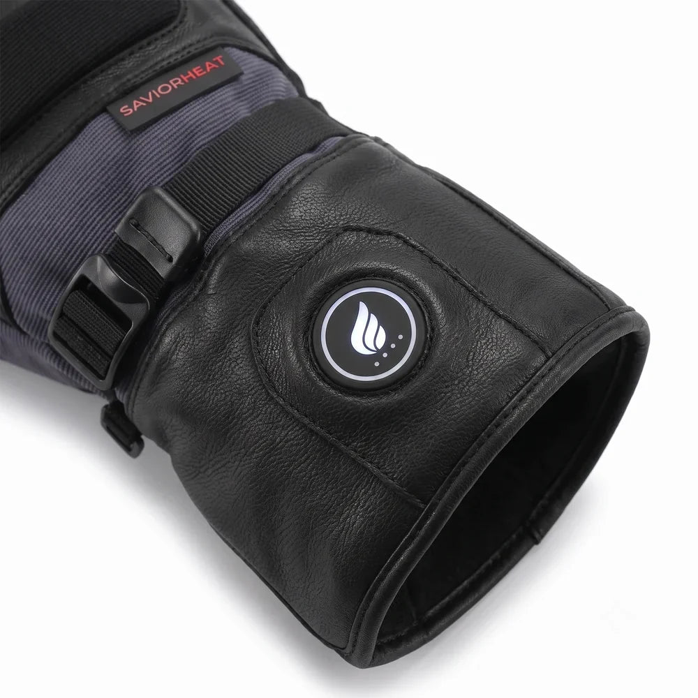 Savior Heat Goatskin Leather Heated Work Gloves - Pro Black for heavy-duty work use