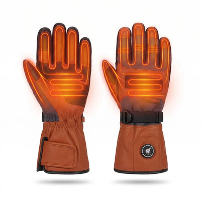 Heating zone coverage on Savior Heat Goatskin Leather Heated Work Gloves - Classic Brown