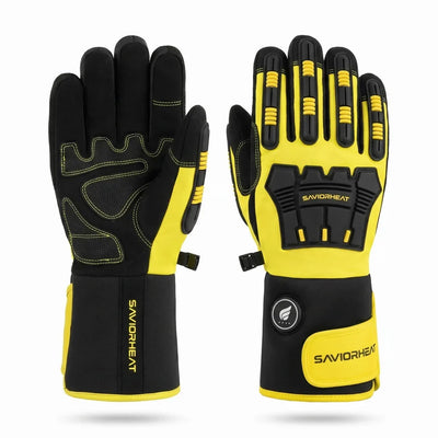 Savior Heat Heavy-Duty Heated Work Gloves - Cinch-Cuff Hi-Vis Yellow main product view