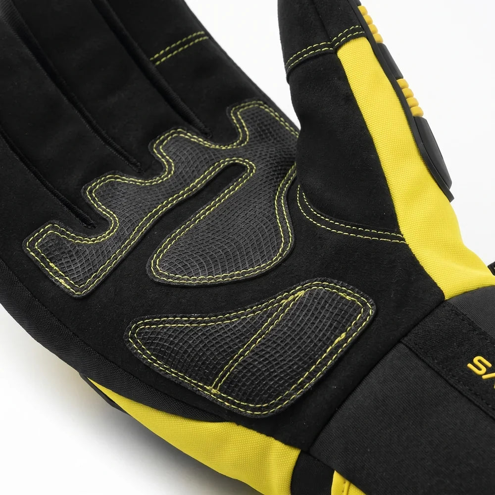 Savior Heat Heavy-Duty Heated Work Gloves - Cinch-Cuff Hi-Vis Yellow powered by rechargeable battery