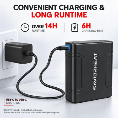 Batterie de rechange 6000mAh pour vêtements et gilets chauffants
