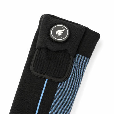 Savior Heat Arch Support Heated Ski Socks featuring three-zone heating