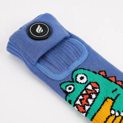 Savior Heat Crocodile-Print Kids Heated Ski Socks sized for kids