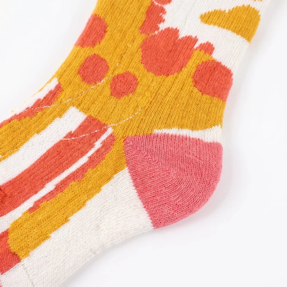 Savior Heat Giraffe-Print kids Heated Ski Socks powered by rechargeable battery