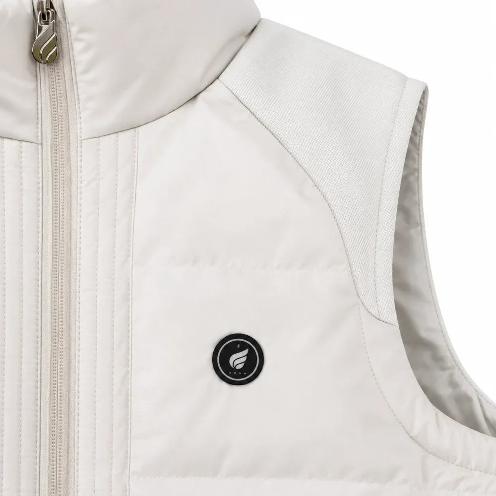 Savior Heat Women's Drawcord-Hem Heated Vest powered by rechargeable battery