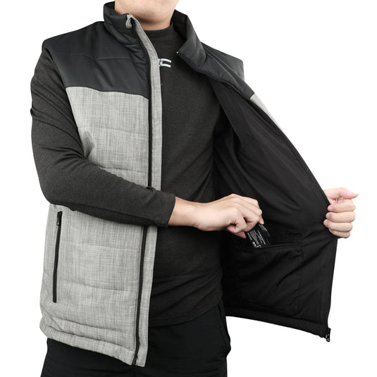 Men's heated vest autumn winter black gray