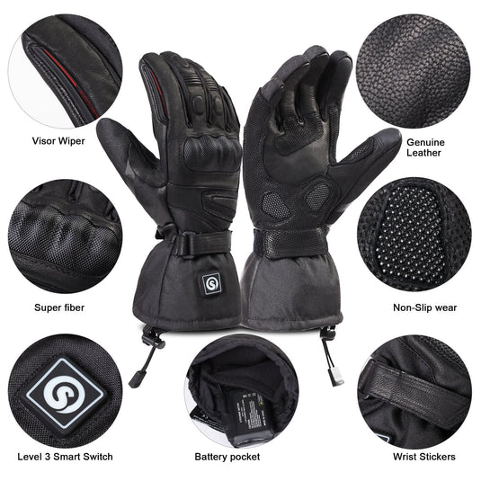 Savior Motocycle Heated Gloves Electric Rechargeable Battery Gloves for Motorcycle, Skiing SDW03