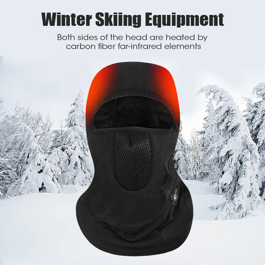 Savior Heated Ski Mask With Battery Electric Warm Hat Outdoor Sports Snowboard Neck Warmer