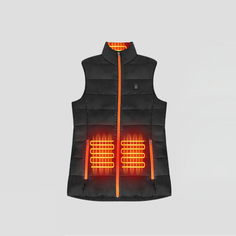 Load image into Gallery viewer, Women&#39;s Heated Orange Zip Vest
