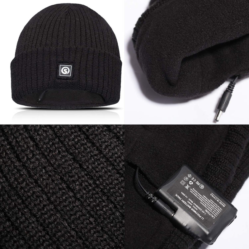 Load image into Gallery viewer, H08 Black/grey heated cap 
