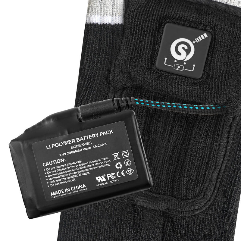 Load image into Gallery viewer, SS08C Heated socks Black-White
